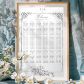 Poster Élégant classique Rococo Floral