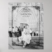 Poster Elégant classique Rococo Floral Bienvenue (Devant)