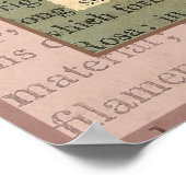 Poster Élégant collage d'antiquité rose Vintage (Coin)