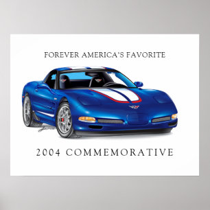 Poster Elegant Commemorative Vette Illustration