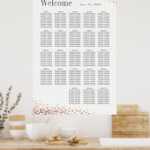 Poster Élégant confetti | 20 + Mariage de table (Cuisine)