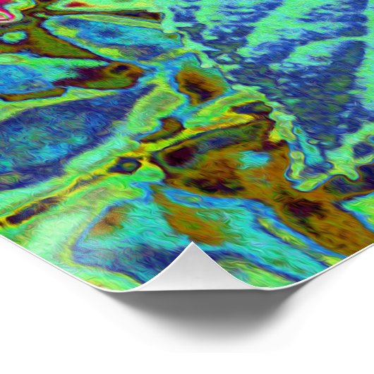 Poster Élégant Corail et Chartreuse Limelight Hydrangea (Coin)