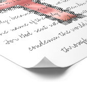 Poster Élégant couplet d'écriture rose pâle croisé (Coin)