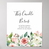 Poster Élégant Dainty Floral Cette bougie Brûle Panneau (Devant)