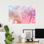 Poster Élégant Dandelion Inspirant Faire Un Souhait (Bureau à domicile)