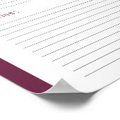 Poster Élégant de la cuisine du modèle de recette vierge (Coin)