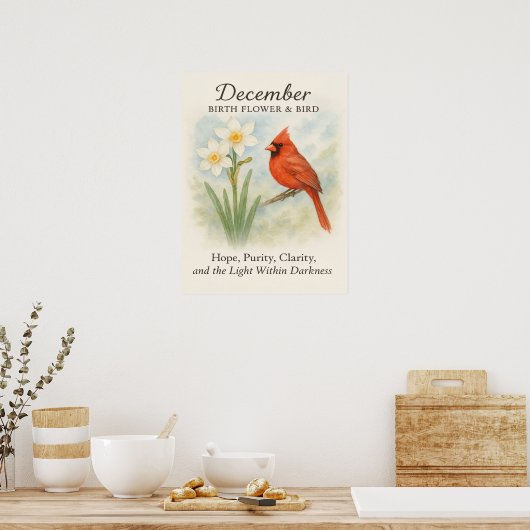 Poster Elegant December Scripture Christian Cardinal (Cuisine)