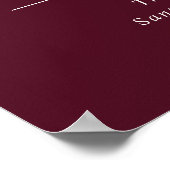 Poster Elegant Deep Burgundy Classic Wedding Welcome Sign (Coin)