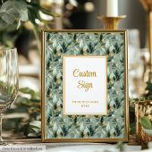 Poster Elégant Deep Green Gold Eucalyptus Mariage personn