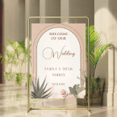 Poster Elegant Desert Flowers Botanical Wedding Sign