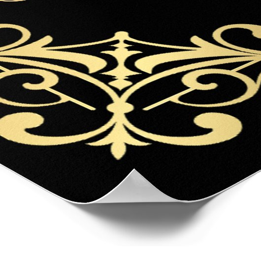 Poster Elégant design doré signe d'anniversaire fête d'ac (Coin)