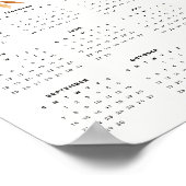 Poster Elégant Design Floral Tons Beige Calendrier Fleurs (Coin)