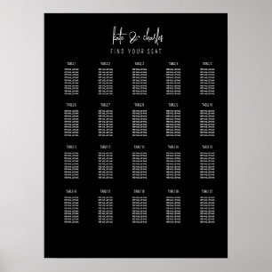 Poster Elégant design moderne personnalisé Noms de sièges