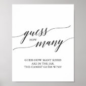 Poster Élégant Devinez Combien de Bisous Calligraphie Noi (Devant)