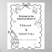 Poster Élégant Dîner de répétition à main levée Signal de (Devant)