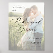 Poster Élégant dîner de répétition photo bienvenue (Devant)