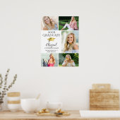 Poster Élégant Diplômé 5 Photo Collage Faux Gold Casquett (Cuisine)