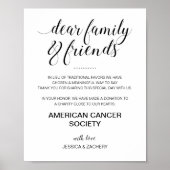 Poster Élégant Don De Charité En Lieu Et Place Des Faveur (Devant)