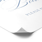 Poster Elégant Dusty Blue Calligraphy Mariage du livre d' (Coin)