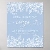 Poster Élégant Dusty Blue Devinez Combien de Cercles Jeu (Devant)