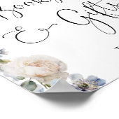 Poster Elégant Dusty Blue Flowers Livres & Cadeaux (Coin)