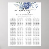 Poster Élégant Dusty Blue Greenery Fournitures Mariages (Devant)