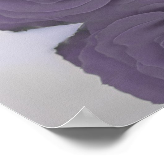 Poster Elégant Dusty Purple Rose élégant Mariage Accueil (Coin)