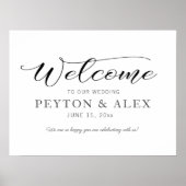 Poster Élégant écriture calligraphique Bienvenue à notre (Devant)