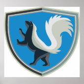 Poster Élégant Emblème Skunk Faune Inspiré Crest (Devant)