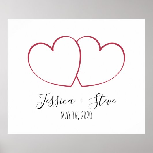 Poster Élégant empreinte digitale coeur amusant mariage l (Devant)