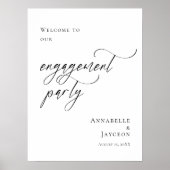 Poster Elegant Engagement Party photo bienvenue (Devant)