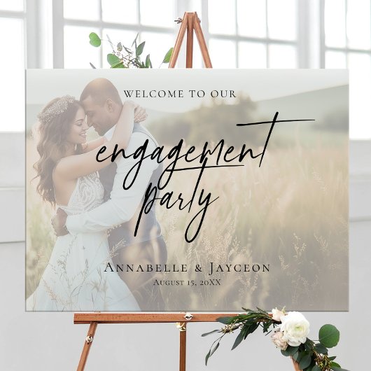 Poster Elegant Engagement Party photo bienvenue