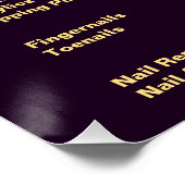 Poster Elégant et Classy Nail Tech Tarifs (Coin)