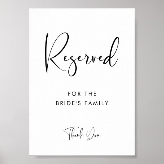 Poster Elégant et moderne mariage Signet réservé (Devant)