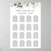 Poster Élégant Eucalyptus 16 Tables Mariage GRAPHIQUE DE (Devant)