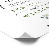 Poster Elégant Eucalyptus Aquarelle Dîner De Répétition P (Coin)