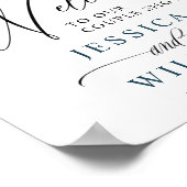 Poster Elégant Eucalyptus Bleu Roses Douche Couple (Coin)