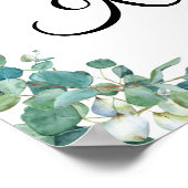 Poster Elegant Eucalyptus d'anniversaire de mariage Bienv (Coin)