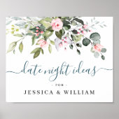 Poster Elégant Eucalyptus Fête des mariées Date Idée de n (Devant)