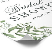 Poster Élégant eucalyptus feuilles succulentes shower de (Coin)