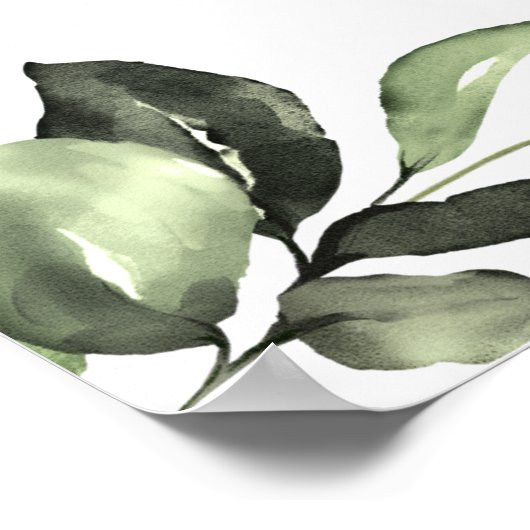 Poster Elégant Eucalyptus fiançailles (Coin)