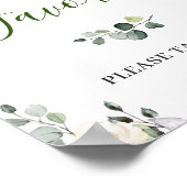 Poster Élégant Eucalyptus Floral Faveurs Mariage SIGNE (Coin)