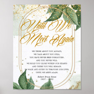 Poster Élégant Eucalyptus Gold Funeral Poème Signe