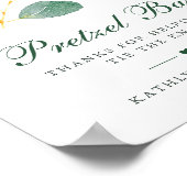 Poster Elégant Eucalyptus Greenery Mariage Pretzel Bar (Coin)