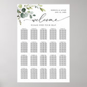 Poster Elégant Eucalyptus Greenery Mariage Seating Chart (Devant)