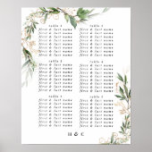 Poster Elégant Eucalyptus Greenery Mariage Seating Chart (Devant)