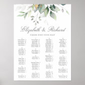 Poster Elégant Eucalyptus Greenery Mariage Seating Chart (Devant)