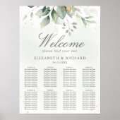 Poster Elégant Eucalyptus Greenery Mariage Seating Chart (Devant)
