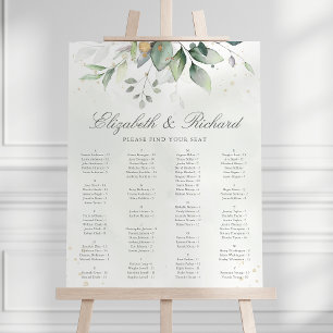 Poster Elégant Eucalyptus Greenery Mariage Seating Chart