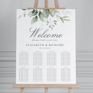 Poster Elégant Eucalyptus Greenery Mariage Seating Chart